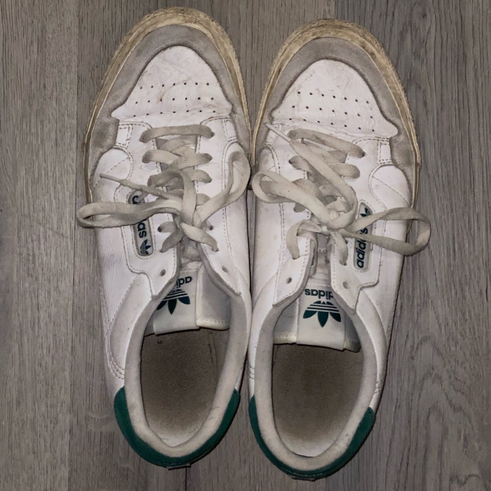 Adidas White & Green Continental Vulc Shoes/Sneakers